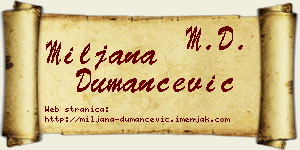 Miljana Dumančević vizit kartica